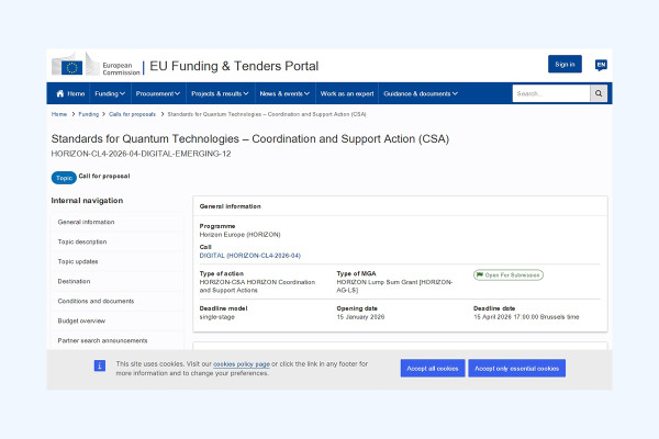 ЄС профінансує участь промислового сектору в квантовій стандартизації
